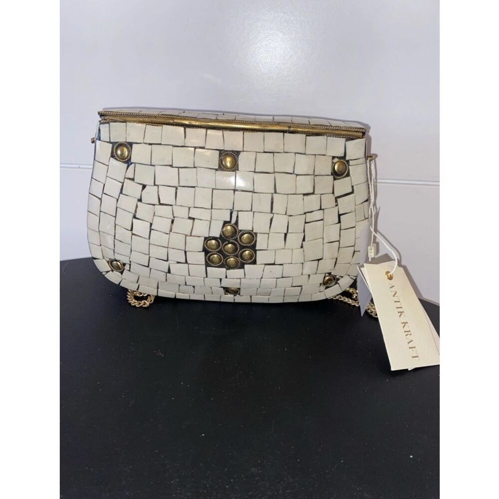 Antik Kraft Bohemian Style Womens Metal Honey Clutch/ Crossbody Bag NWT - Picture 3 of 9